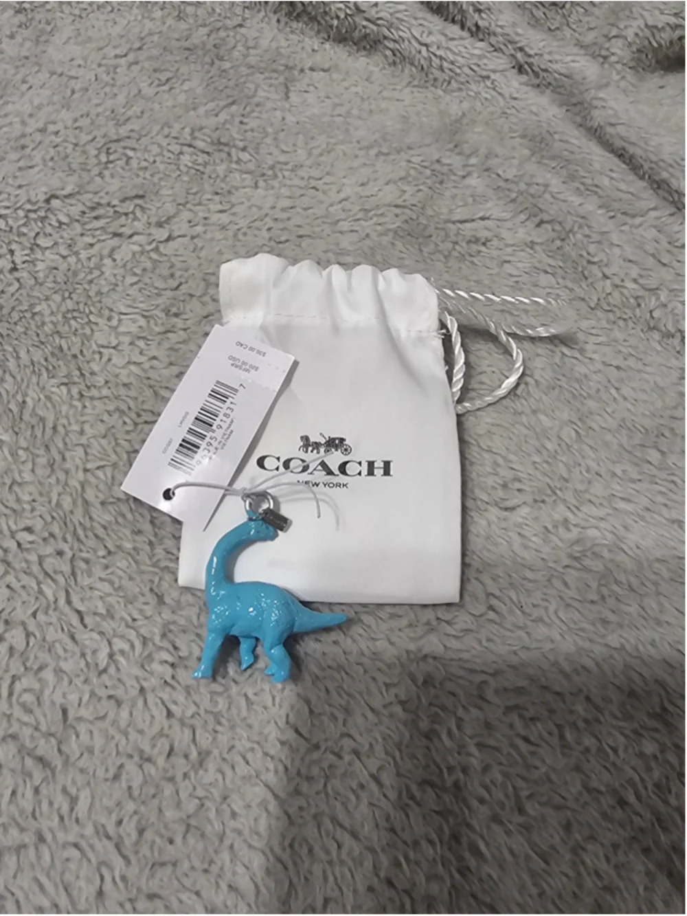 Women's Coach Dinosaur Bag Charm One Size Blue Silver
